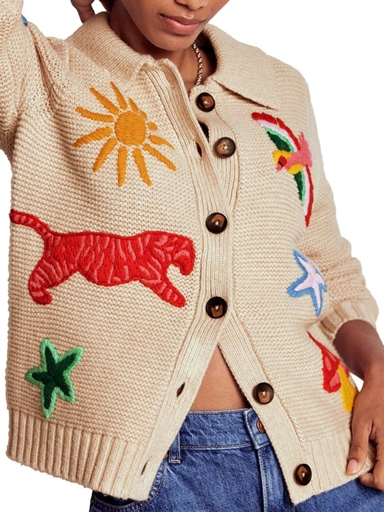 Boden Sweaters - NWT Boden Embroidered Wool Blend Cardigan Size S
